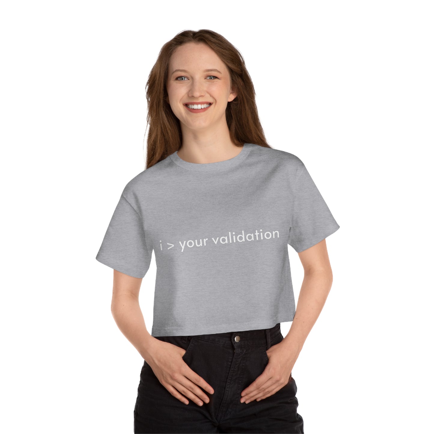 Greater Than Validation - Cropped T-Shirt